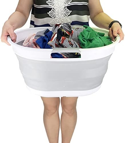 SAMMART 25L (6.6 Gallon) Collapsible Plastic Laundry Basket - Foldable Pop Up...