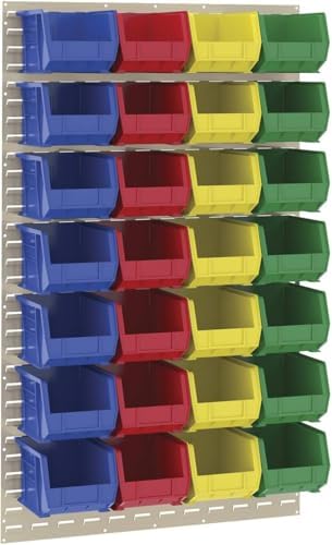 Akro-Mils 30239 AkroBins Plastic Storage Bins, 11"x8"x7", Red,...