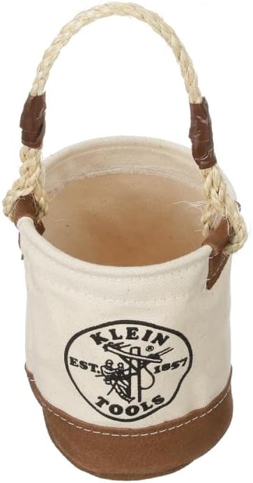 Klein Tools 5104MINI Mini Tool Bucket, All-Purpose Tool Bucket with Leather-B...