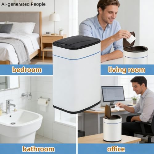 Smart Trash Can, Sensor Opening and Closing (1, Square Gold)