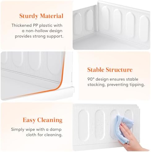 Lifewit 6 Pack Stacking Closet Organizers Shelf for Clothes 14" Depth