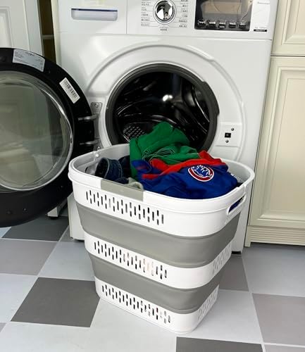 SAMMART 38L(10 Gal) Collapsible Laundry Basket - Foldable Pop-Up Storage Cont...