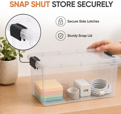 Superio 2.5 Quart Clear Plastic Storage Boxes with Lids, Stackable Organizer ...