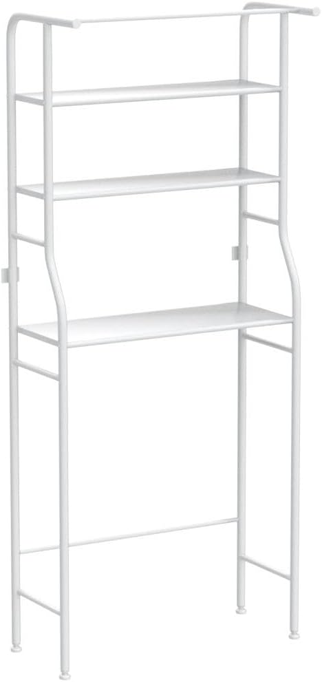 UDEAR 3-Tier Over The Toilet Rack,with Hanging Rod,Tower Shelf,White