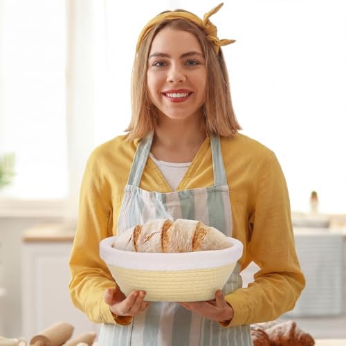 4 Pcs Round Banneton Bread Proofing Basket, 9 Inch