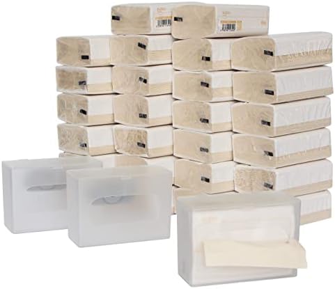 DrDirt Bamboo Facial Tissues Bundle, 63 Packs, 3-Ply, 3 Dispensers