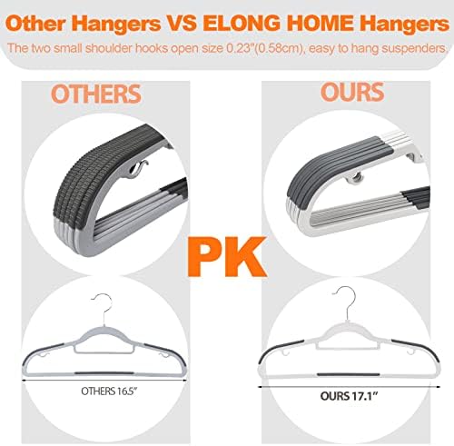 Plastic Hangers 50 Pack, Non Slip Slim Clothes Hangers