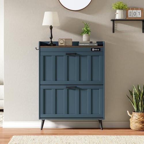 ChooChoo Shoe Storage Cabinet with 2 Flip Drawers and Deodorizer