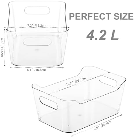 Tiawudi 12 Pack Plastic Storage Bins, Multi-Use Organizer Bins, Pantry Organi...