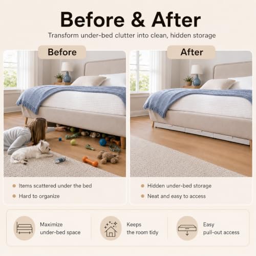 Fokyfok Under Bed Drawers,Under Bed Storage,Under Couch Drawer,1PC