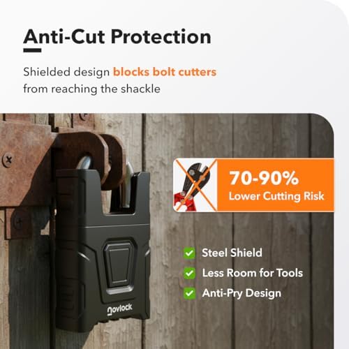 Heavy Duty Outdoor Combination Lock, Padlock with Shrouded Shackle