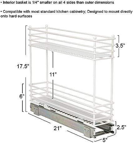 Household Essentials White Steel Artisan Organizer with Plastic Liners, 2-Tie...