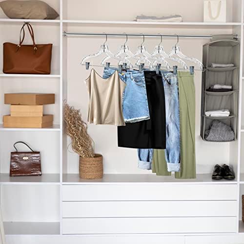 Quality Clear Plastic Skirt Hangers - 24 Pack Crystal Cut Pants Dress Durable...