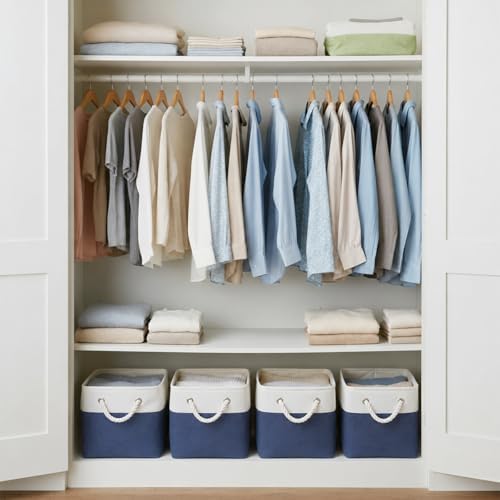 Fabric Storage Cubes 13 x 13, Collapsible Storage Bins for Shelf Baskets, Cub...