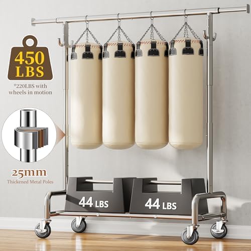 Raybee 75" Wide Clothes Rack with 4 Extra Hooks Heavy Duty Clothes Rack