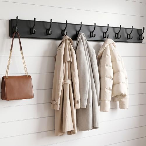 WEBI Coat Rack Wall Mount,38 9/16" Long,10 Hooks,Coat Hooks Wall Mounted...