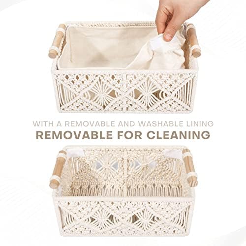 ANMINY 5PCS Macrame Storage Baskets for Organizing Boho Decor Baskets Storage...