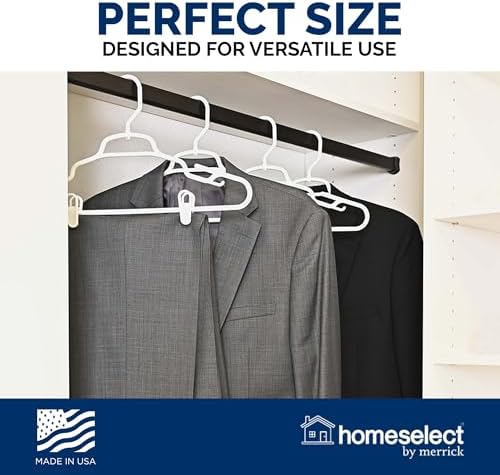Homeselect 32 Pack Swivel Plastic Hangers with Shoulder Grooves, White Plasti...