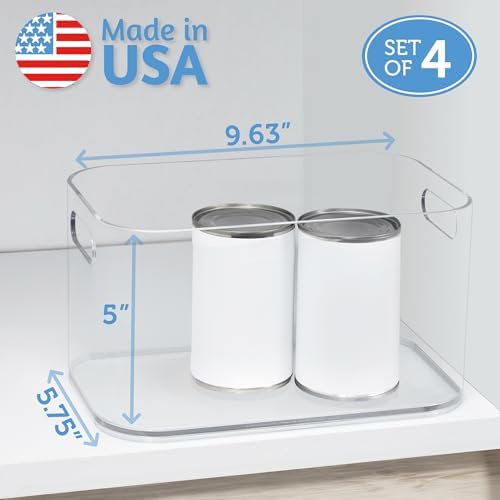STORi Bliss 10" x 6" Open Clear Pantry Organizer Bin, Set of 4, Pla...