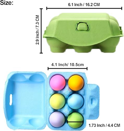 Colored Egg Cartons 60 Pack, Half Dozen Egg Cartons Colorful with Labels