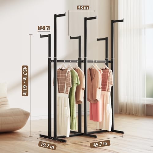 Retail Clothing Rack with Wheels, Heavy Duty 8-Arm Commercial Garment Rack