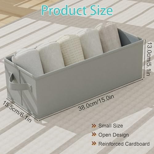 Narrow Storage Bins, Small Toilet Paper Storage, 4 Pack, Grey