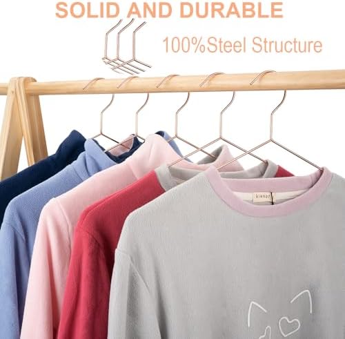 16.5" Rose Gold Copper Clothes Hangers - 30 Pack,Heavy Duty Strong Metal...