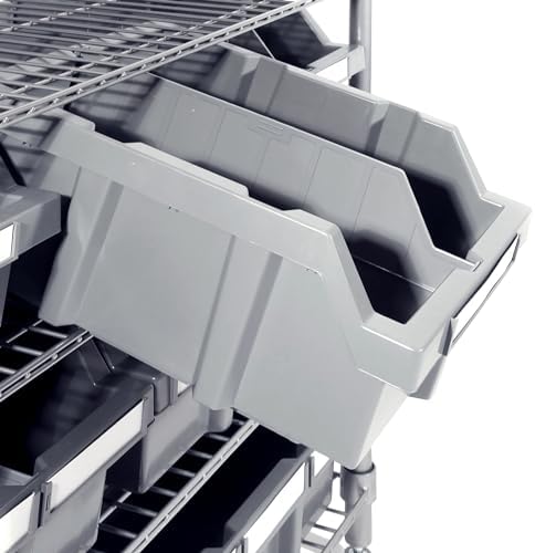 7-Tier NSF 16-Bin Steel Wire Shelving Rack, 36"W x 14"D x 56"H...