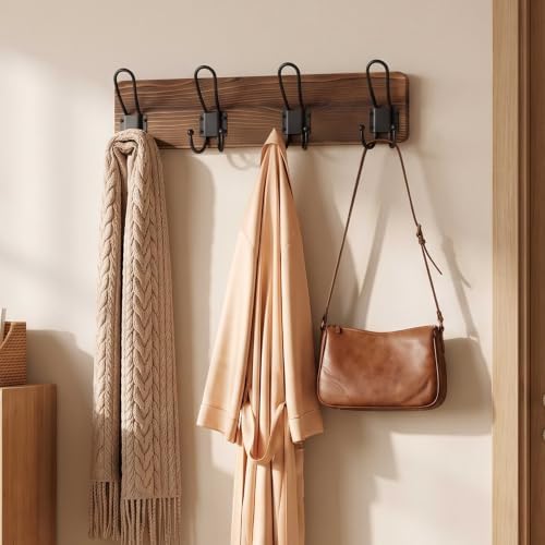WEBI Rustic Coat Rack Wall Mount,17" Coat Hooks Wall Mounted,Fit 16"...