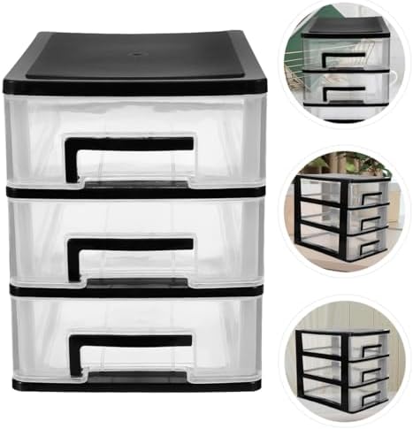 Angoily 3 Tier Plastic Drawer Type Closet, Plastic Home Office Storage Organi...