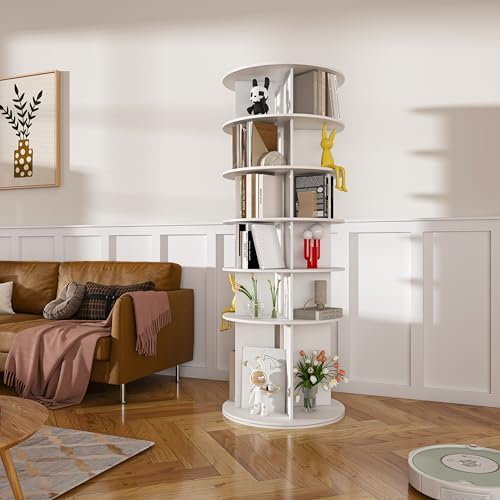 Runboll 6-Tier Rotating Shoe Rack Tower Spinning Shoe Display Lazy Susan Stor...