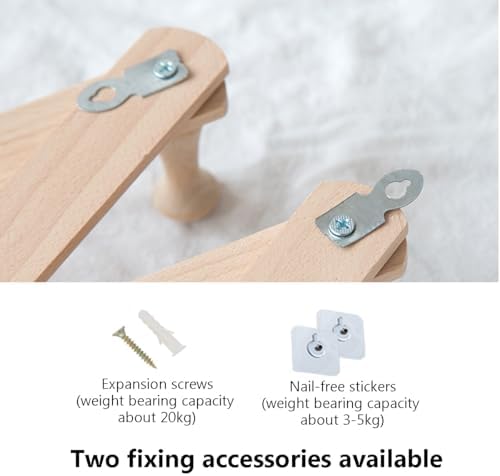 High Accordion Wall Hanger, Wooden Wall Expandable Coat Rack, Foldable Wooden...