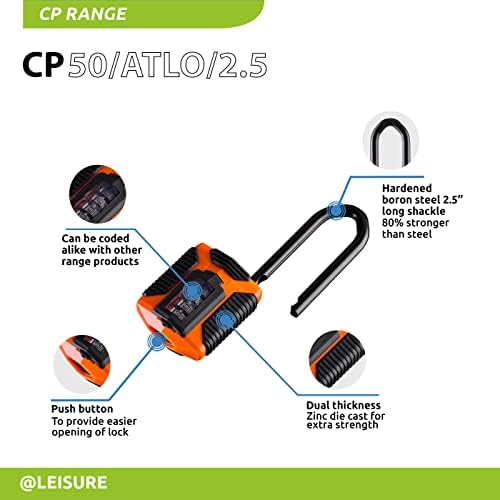 Squire Heavy Duty Combination Padlock | Long Shackle | CP50ATLO/2.5 | All Ter...