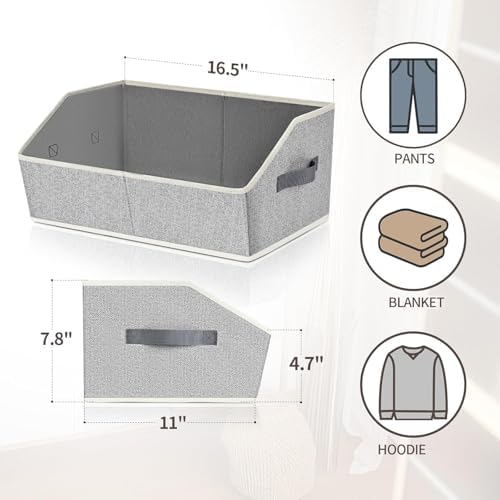 Homsorout Closet Organizers Bins 6 Packs - Large Closet Shelf Organizer with ...