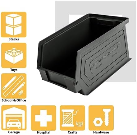 Plastic Storage Bins, Hanging, Stackable, Storage Organizer Bin for Warehouse...