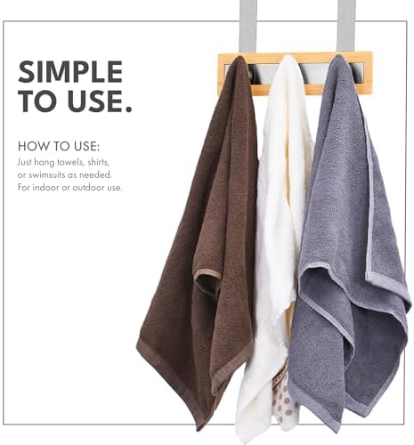 ToiletTree Products Bamboo Stainless Steel Over-the-Door Towel Hooks - Durabl...