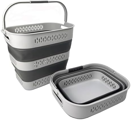 SAMMART 40L (10.5 Gallon) Collapsible Plastic Laundry Basket with Handles - F...