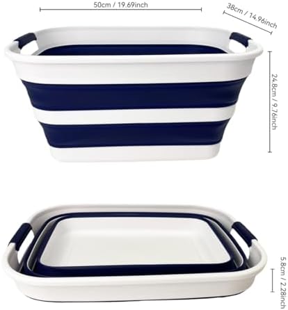SAMMART Collapsible Plastic Laundry Basket with Handle/Foldable Pop Up Storag...