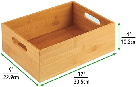 mDesign Kitchen Storage Box - Large Wooden Box with Handles - Bamboo Kitchen ...