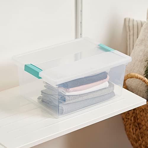 Sterilite Medium Clear Multipurpose Plastic Storage Tote, 8 Pack, and Large C...