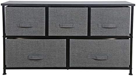 Fabric Dresser 5-Drawer Storage Organizer Unit, Apartment Cloth Dresser with ...