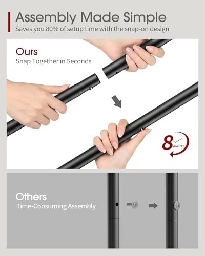 Sakugi Double Rods Clothes Rack - Metal Clothing Rack with Fixed Double Rods,...