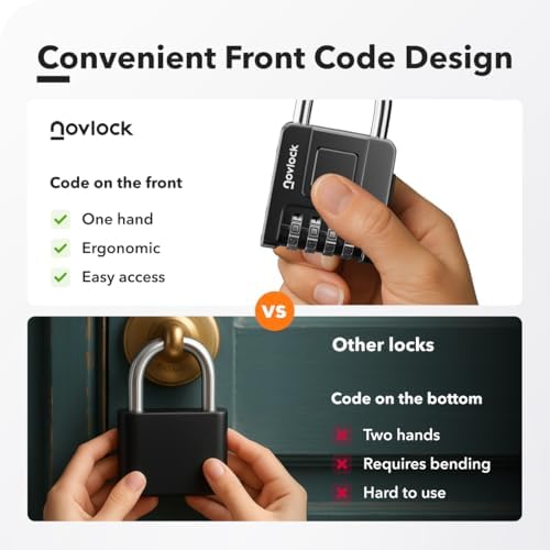 Combination Lock for Outdoor & Indoor, Weatherproof Combo Padlock