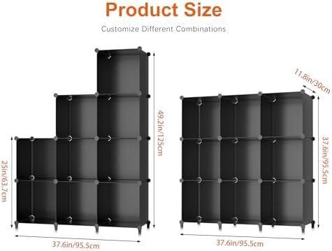 HOMIDEC Closet Organizers and Storage, 9 Cube Storage Organizer, Black
