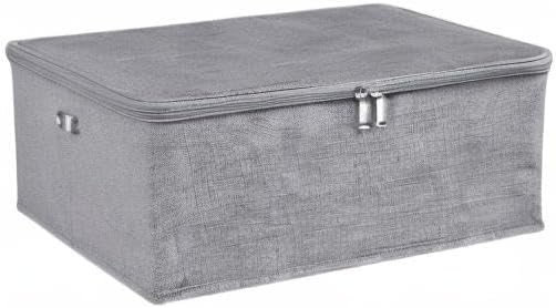 ANMINY Fabric Storage Bins with Zipper Lids, 15"x10"x6", Gray,...