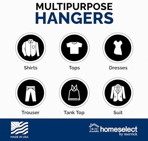 Homeselect 32 Pack Swivel Plastic Hangers with Shoulder Grooves, White Plasti...