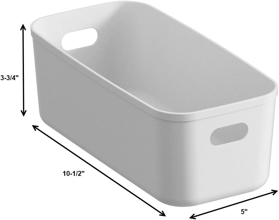 White Plastic Bins/Storage Organizers - Pantry Baskets, Bins for Shelves, Org...