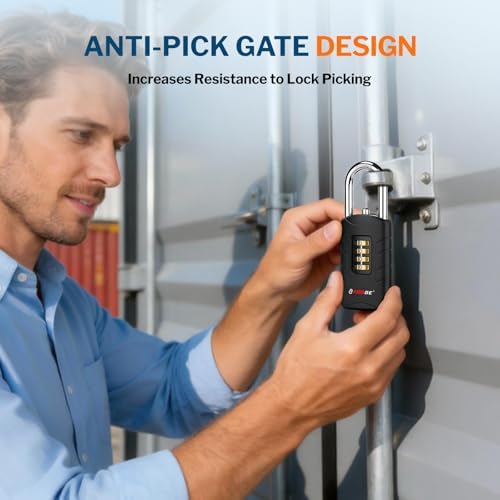 Forge 4-Digit Combination Padlock with Backup Keys, Recover Forgotten Code, W...