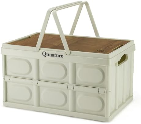 Collapsible Camping Storage Bin 55L with Lid for Camping Home