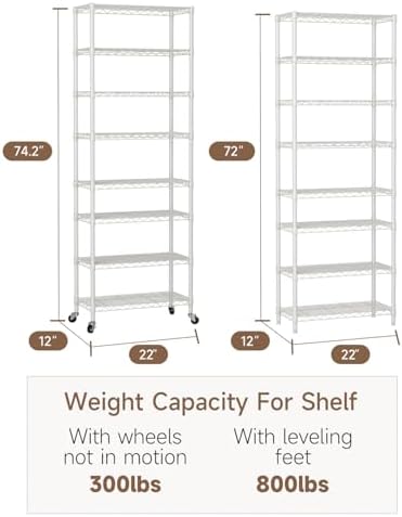 Golpart Shelves Storage Shelf Wire Closet Bathroom Organizers Metal Pantry